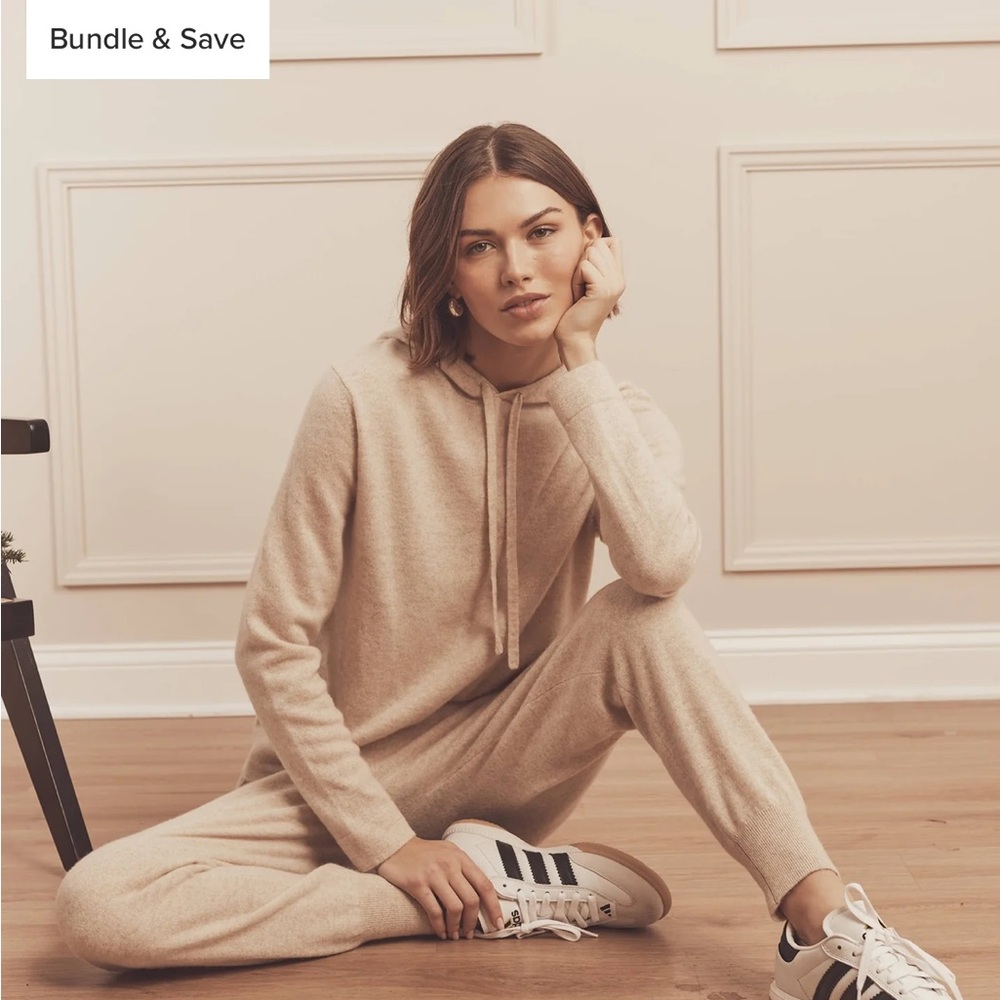 Naadam 100% Cashmere Oatmeal Lounge Set